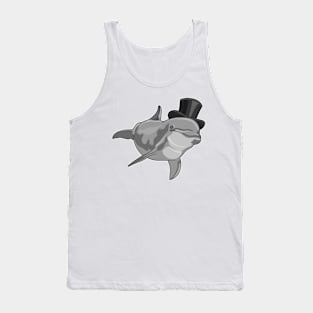 Dolphin as Gentleman with Top hat Tank Top